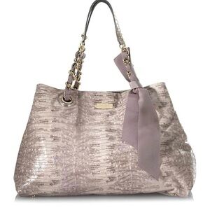 Kate Spade New York Large Lizard Embossed Leather Bows Art Maryanne Handbag